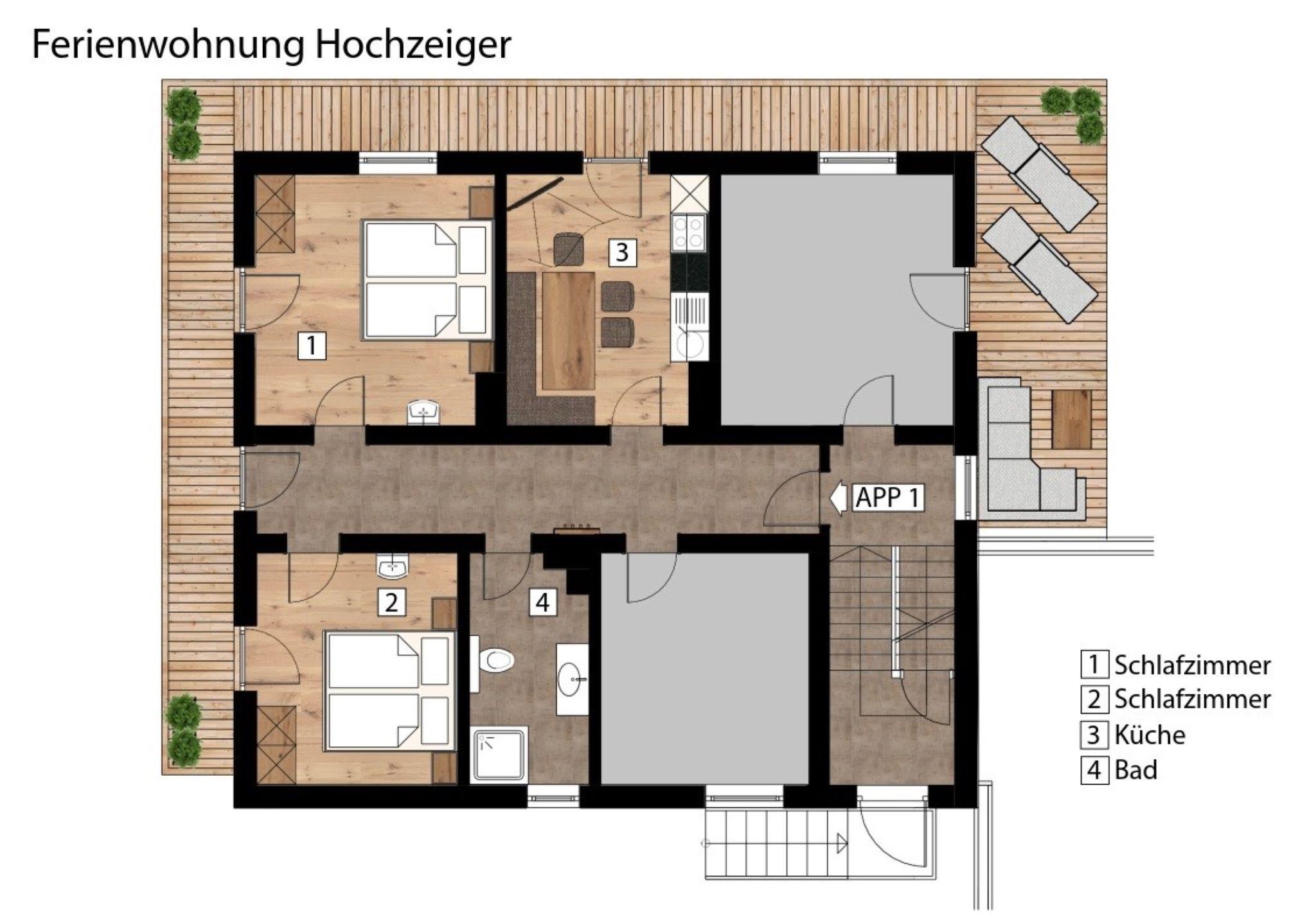 Floor plan of the Hochzeiger apartment