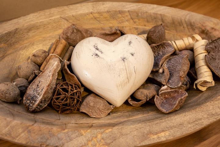 Wooden heart in the apartments